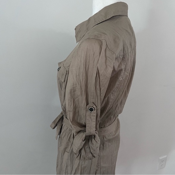 Banana Republic Cotton Khaki Cargo Utility Button Down Belted Dress |Size 6| NWT - Picture 4 of 10